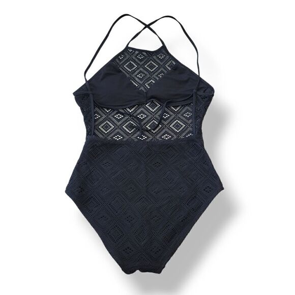 Aerie Crochet One Piece Swimsuit in Black Size Small - Picture 2 of 13